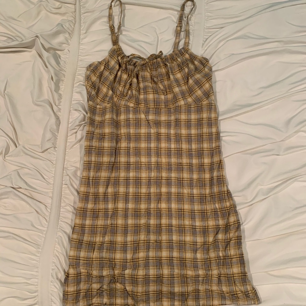 Urban Outfitters yellow plaid sundress